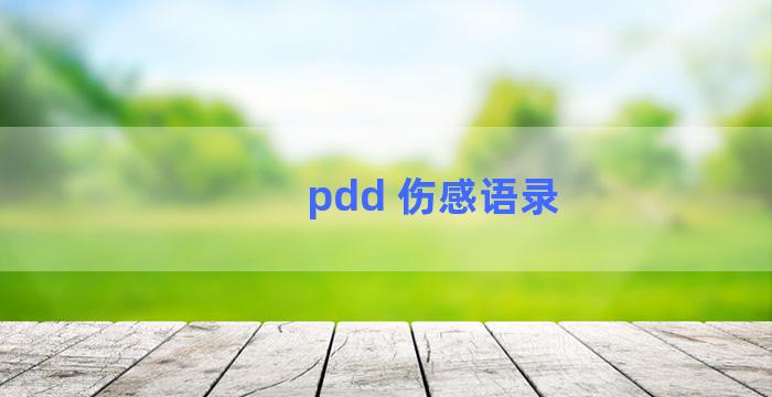 pdd 伤感语录